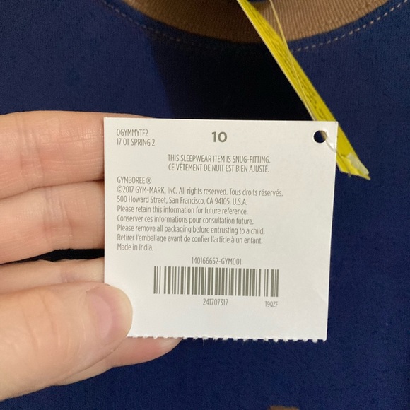 🌸NWT Gymboree Blue & Brown Giraffe Pajama Short Set C - Picture 6 of 7